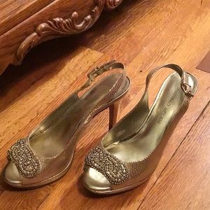 Antonio Melani gold heels 6.5